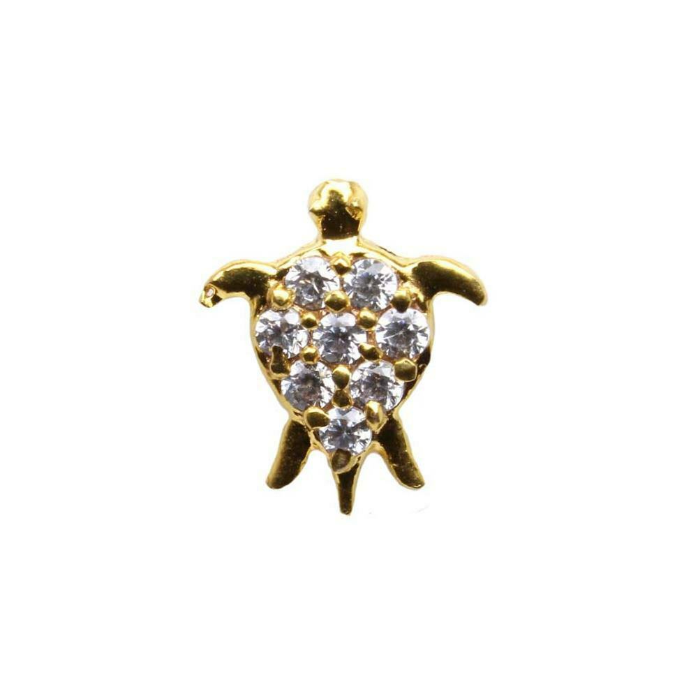 Turtle Ethnic gold plated nose stud