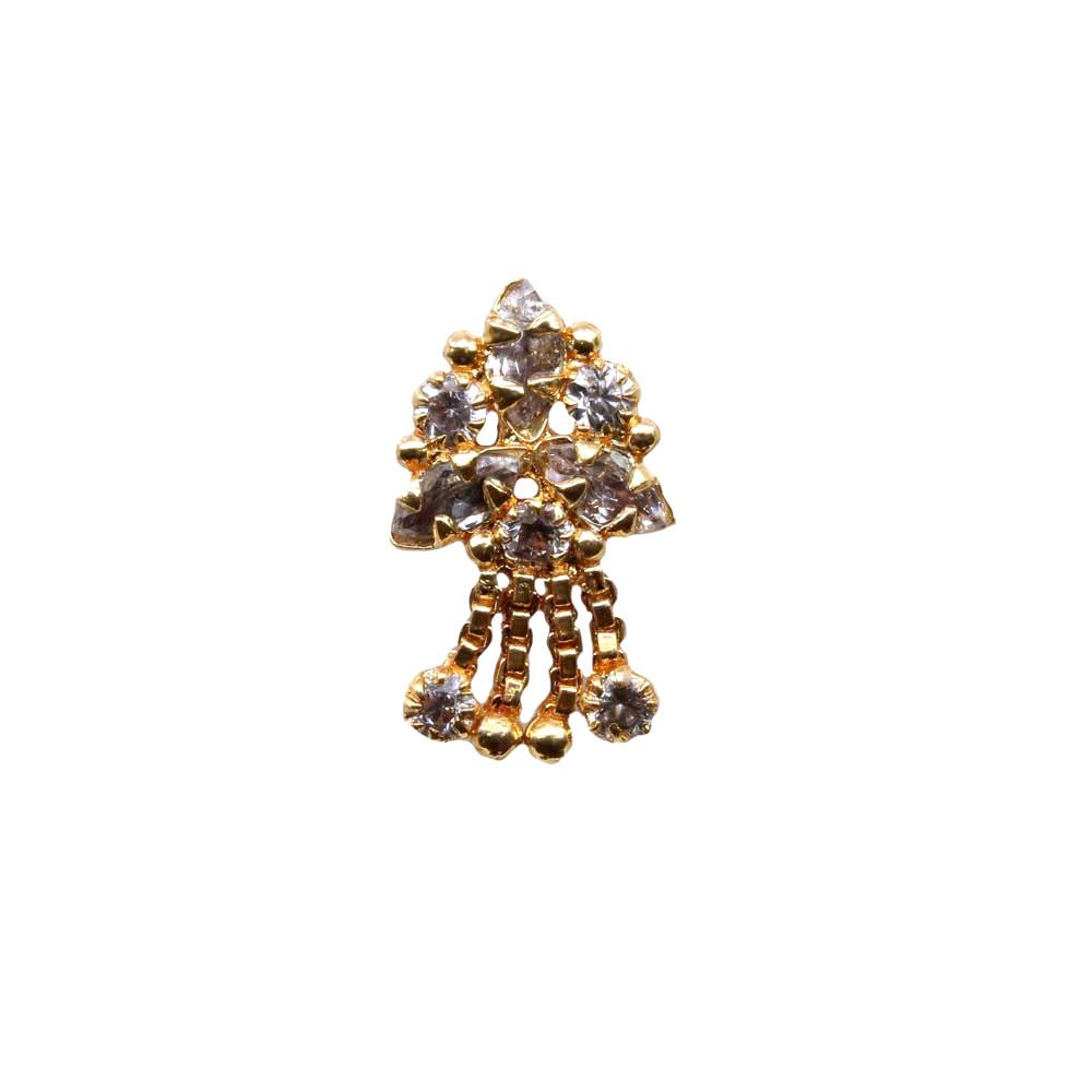 White CZ Fashion gold plated nose stud