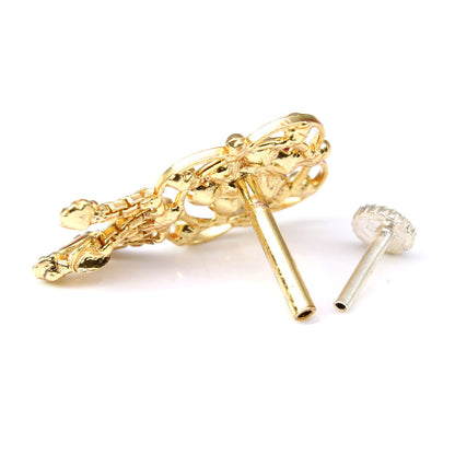 Big Fashion gold plated push pin nose stud