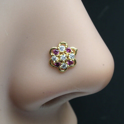 Gold Plated Corkscrew Piercing Nose Stud
