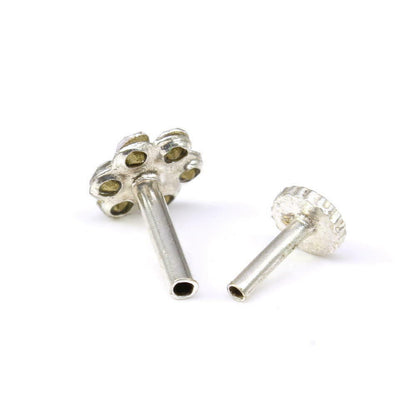 Party wear silver plated nose stud