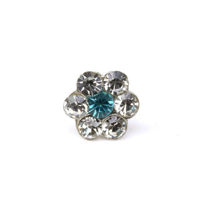 Silver Plated crystal Nose stud