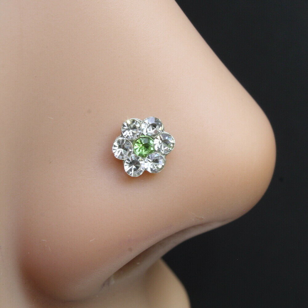 Fashion Silver Plated Nose Stud 18g