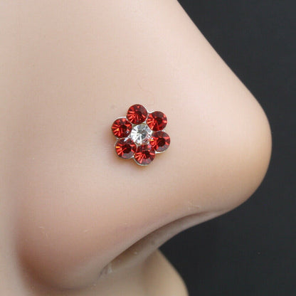 Silver Plated Piercing Nose stud push pin 18g