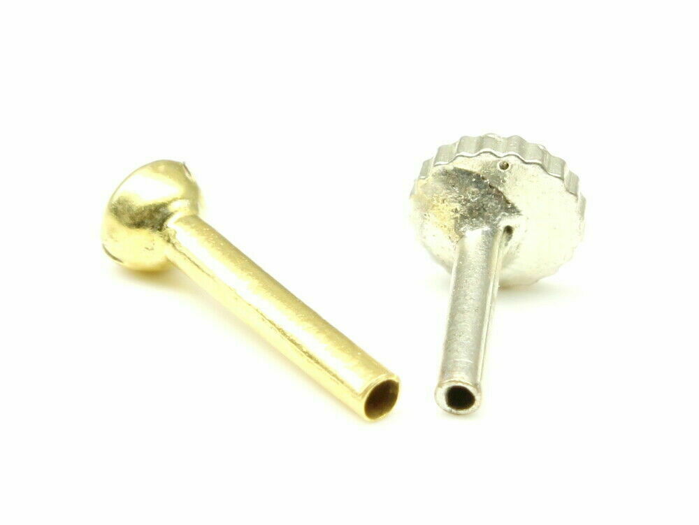 Nose Stud Pin Solid Real 14k Yellow Gold with push pin