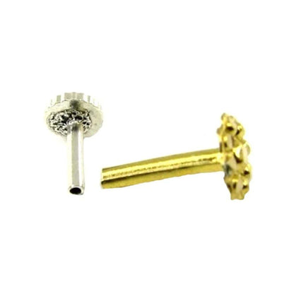  Nose stud Pin Solid Real 14k Yellow Gold with push pin