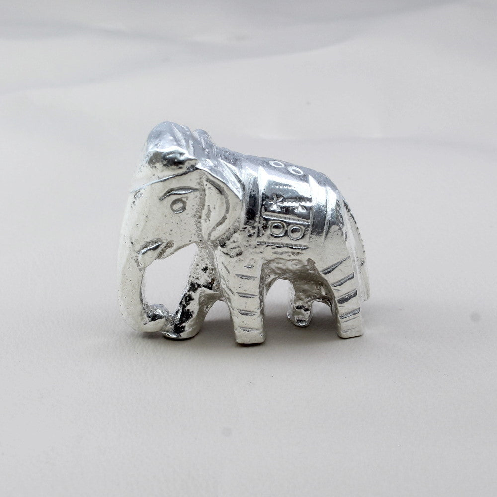 Pure Silver Elephant Lucky Gajraj chandi ka Hathy Lal kitab remedy solid inside