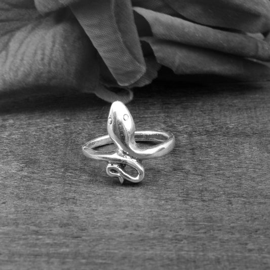 Snake 925 Sterling Silver Ring for Astrology and red book remedy
