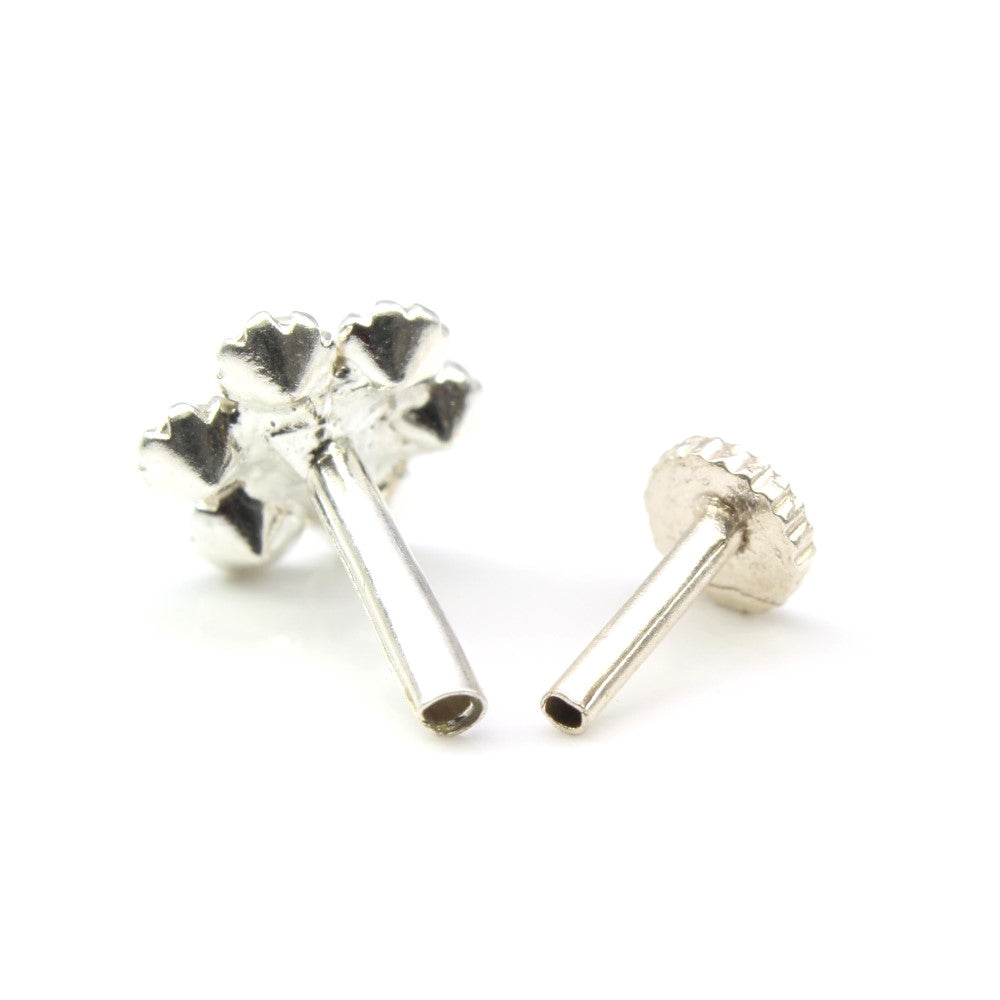 Silver Nose Pin for women with Push pin