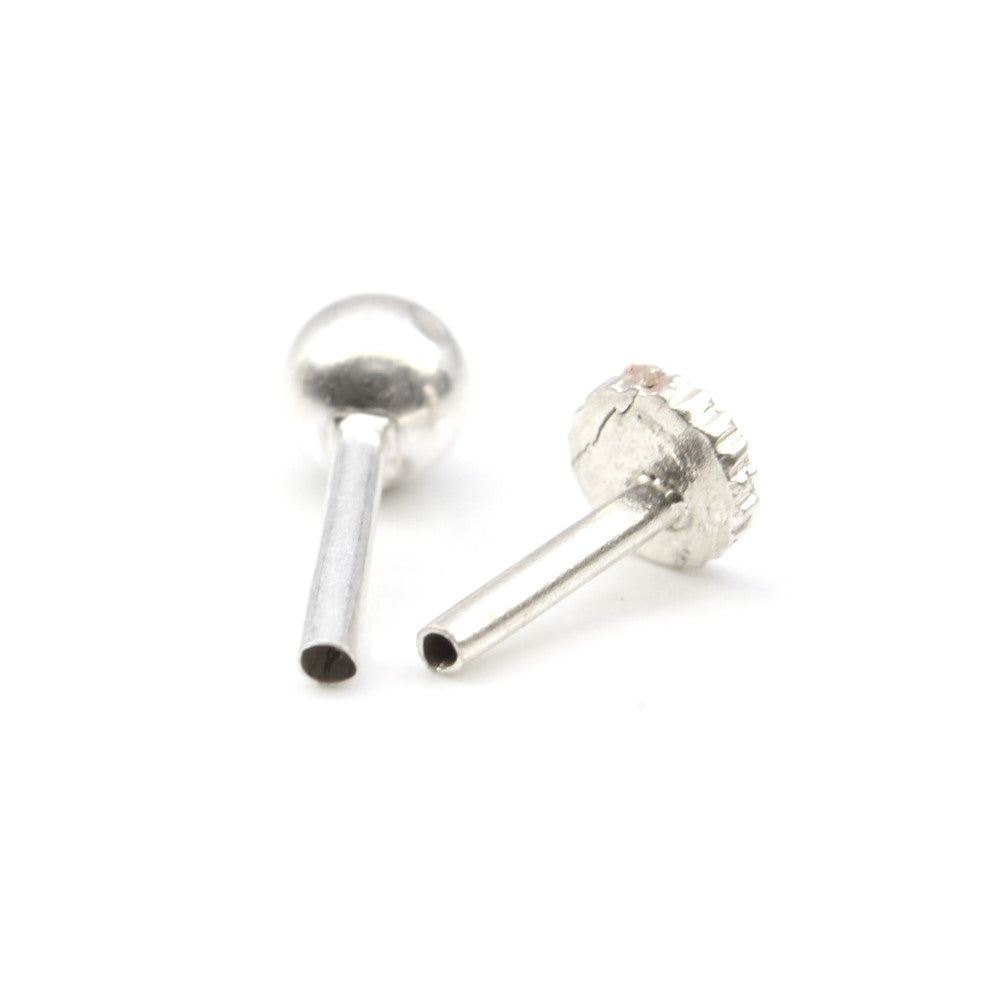 Silver Nose Pin for women with Push pin 