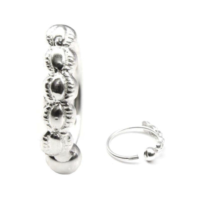 Ethnic Indian Sterling Silver Hoop Nose piercing ring