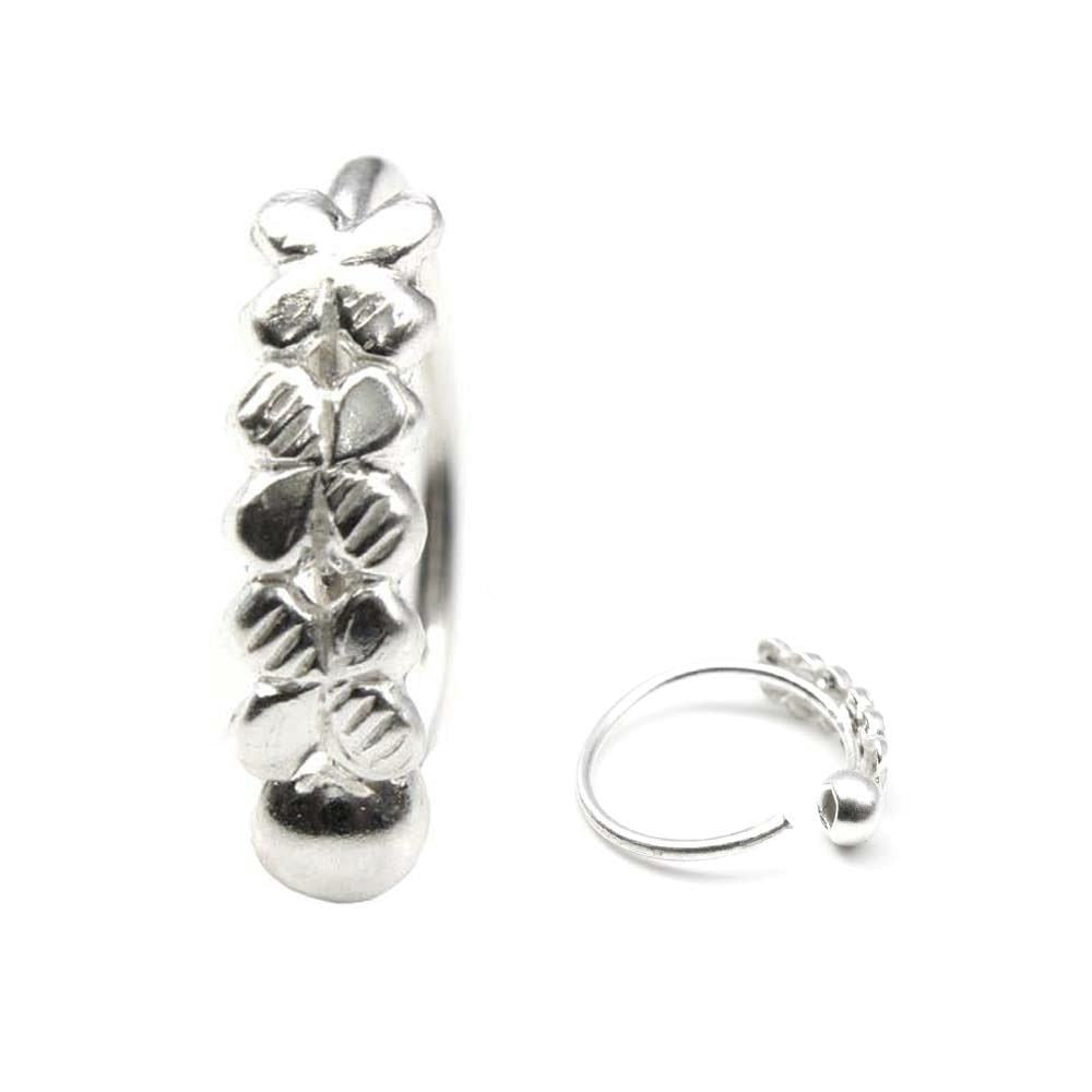 Unique Style Indian Ethnic 925 Sterling Silver Hoop Nose piercing ring 