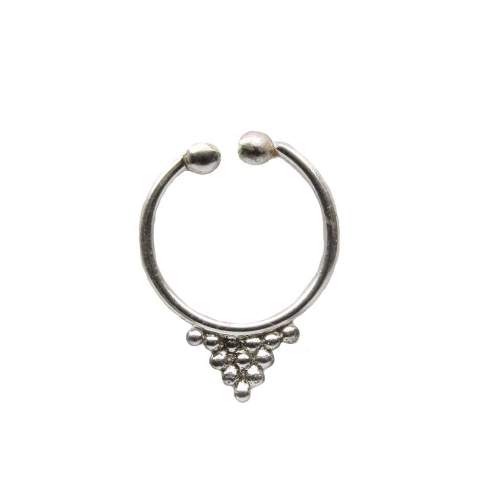 Tribal Handmade style Indian Real 925 Silver Septum Nose Ring