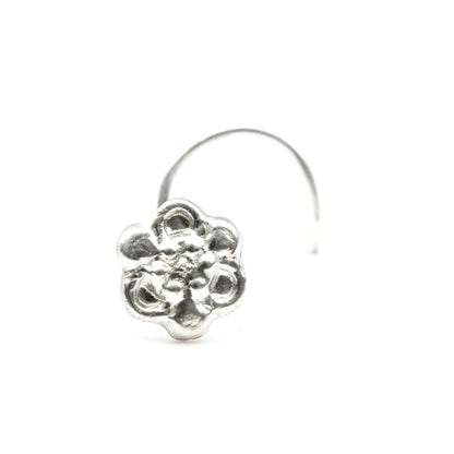 Real 925 Sterling Silver Flower Nose Ring for women 