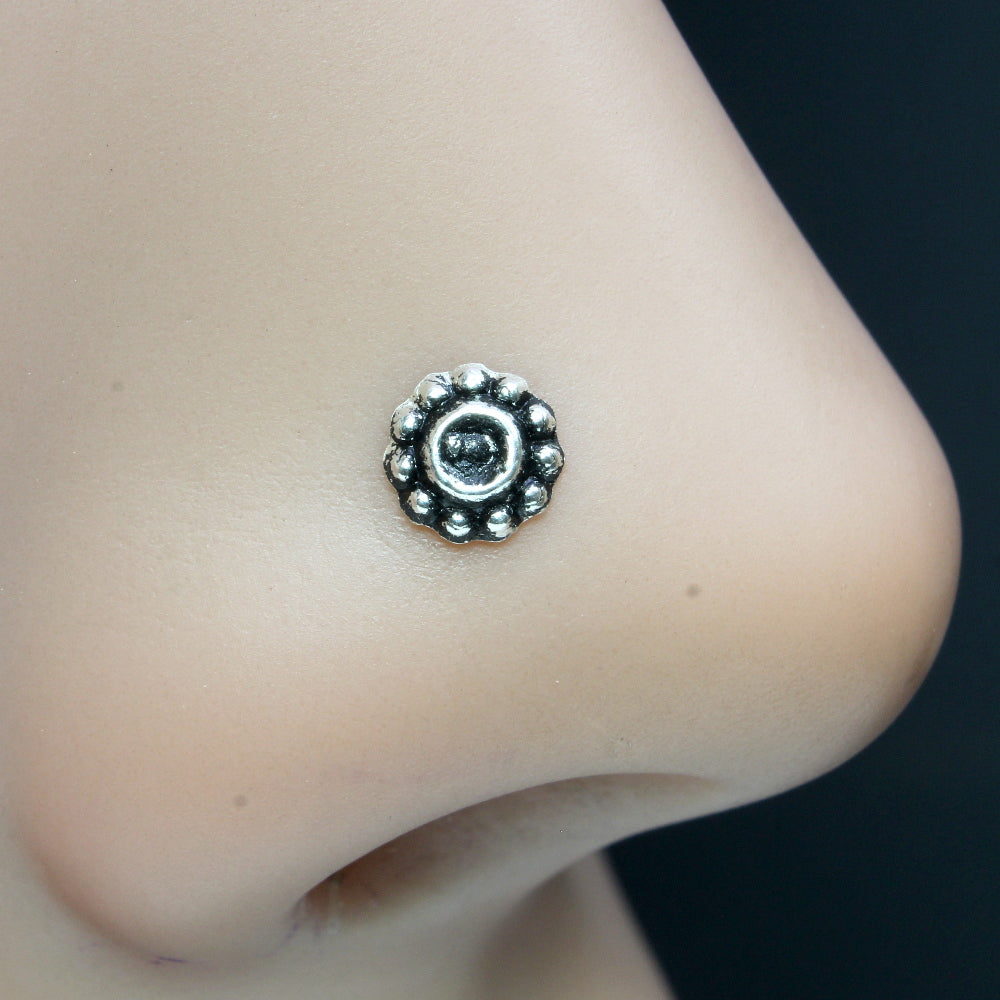 Round Silver Nose Pin – SILBERUH