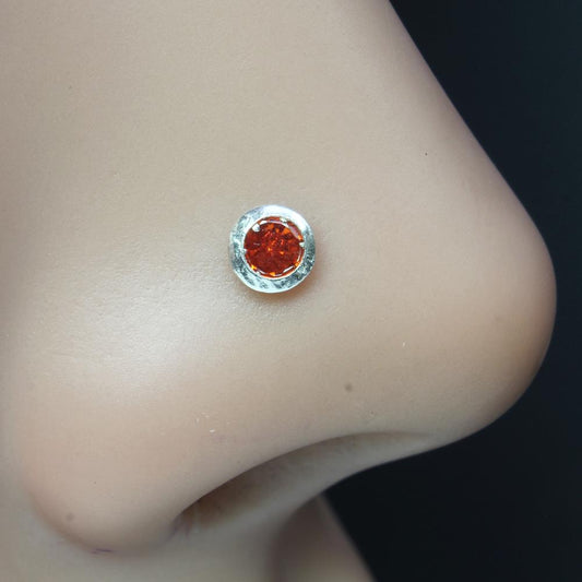 Latest Design Nose pin for women with orange stones