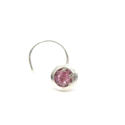 Nose Ring for women with single pink stone 