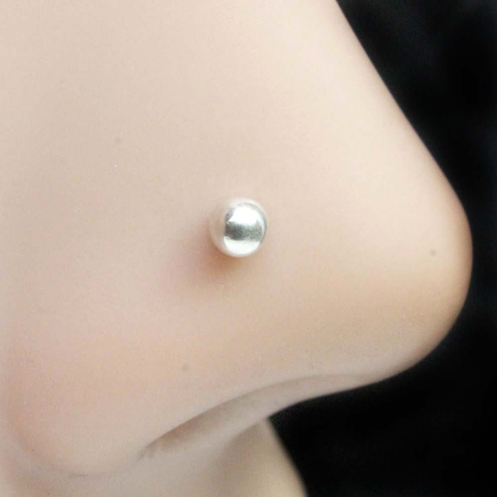 10kt Solid Yellow Gold Nose Ring In A Plain Ball Design With L Shape Post -  Walmart.com