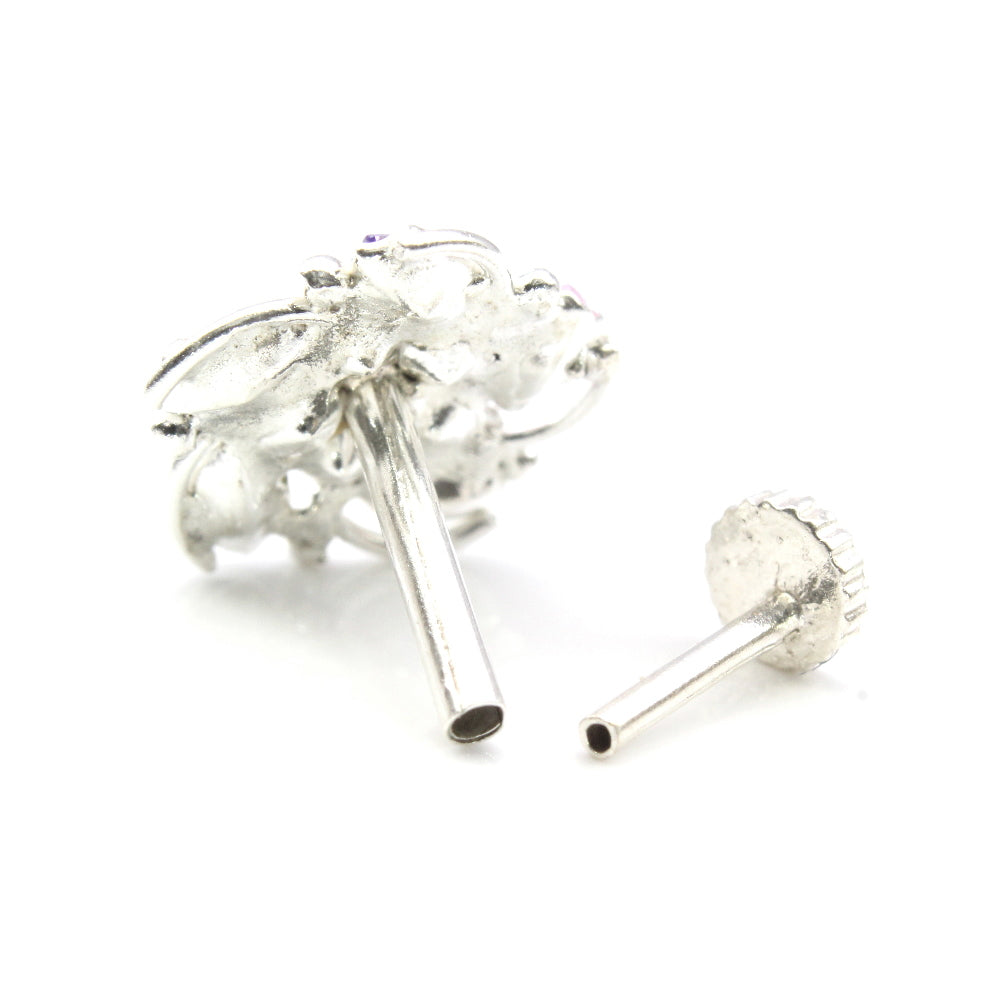  Silver Nose Pin for women with Push pin 