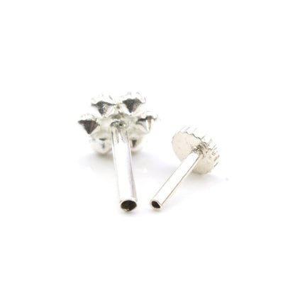 Silver Nose Pin for women with Push pin 