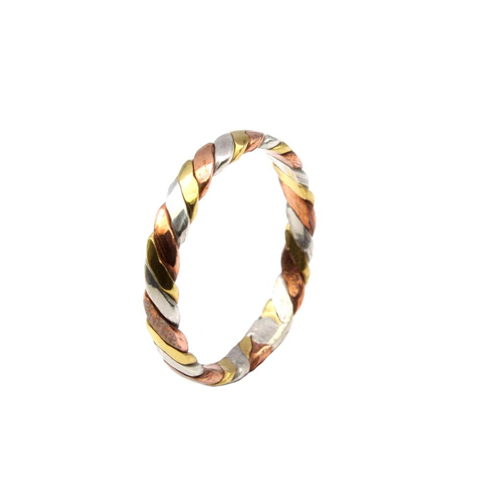 Silver Copper Spinner Ring, Fold Forming Meditation Ring. | MorphiArtForge