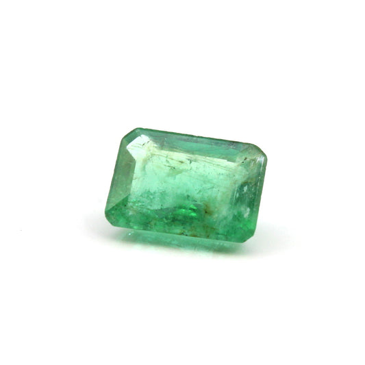 0.80Ct Natural Green Emerald (Panna) Rectangle Cut Gemstone