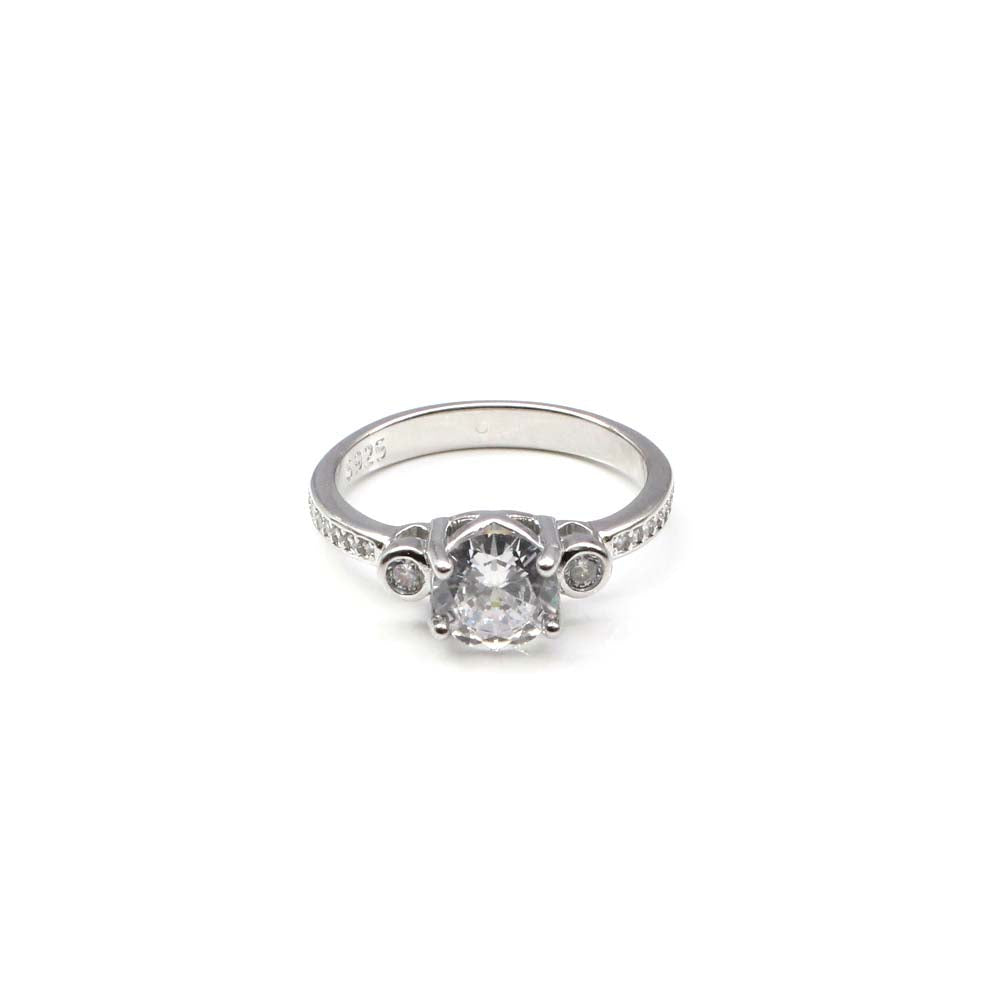 Cute Indian Women Style 925 Solid Silver Ring White CZ Studded Platinum Finish