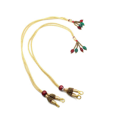 Indian Adjustable Necklace Tassel Golden Red Green Beads Wholesale Lot