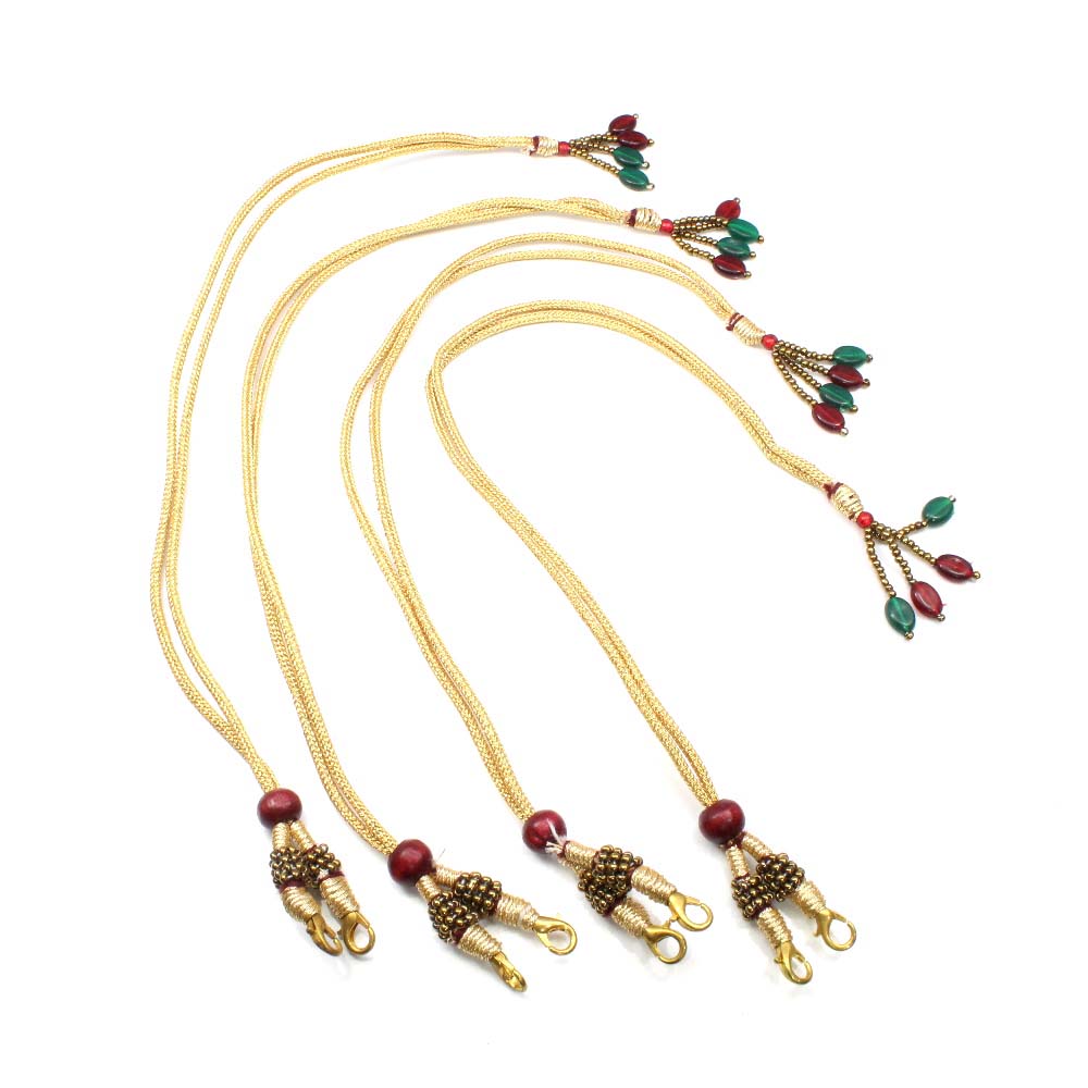 Indian Adjustable Necklace Tassel Golden Red Green Beads Wholesale Lot