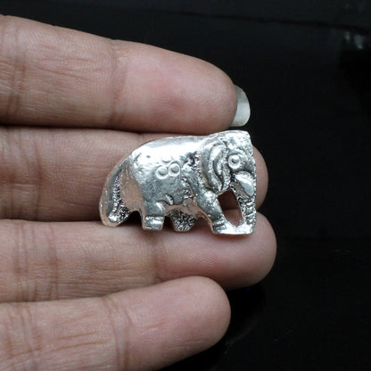 Real Silver Small Elephant Lucky Gajraj chandi ka Hathi solid inside