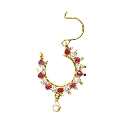 Real gold nose pin for women indian style