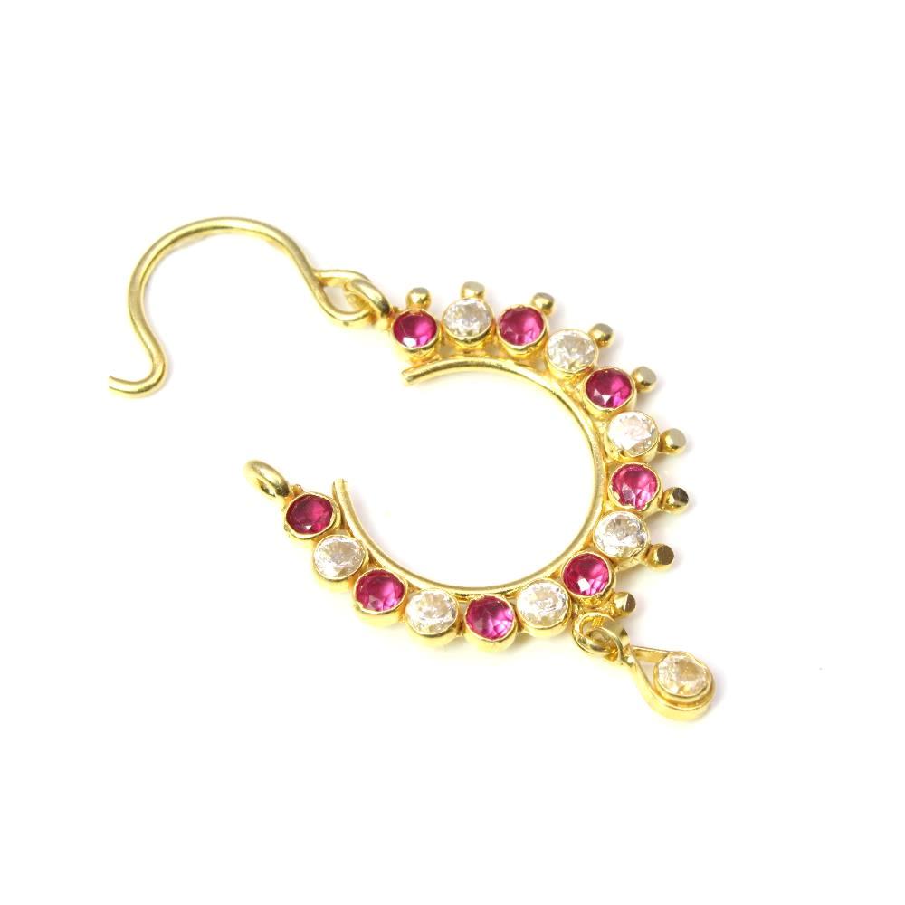  Hoop Nose Stud 14k Real Gold