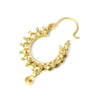 Hoop Nose Stud Left Nose Ring 14k Real Gold