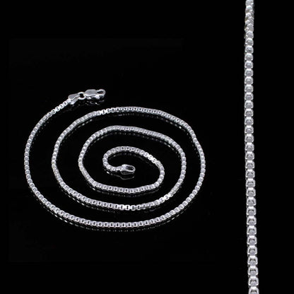Cute Indian Women 925 Real Silver Box Design Chain 23" Neck Chain