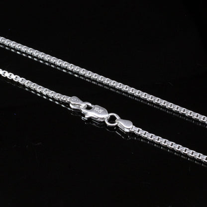 Cute Indian Women 925 Real Silver Box Design Chain 23" Neck Chain