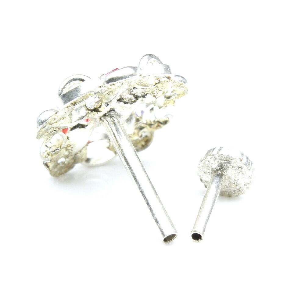 Silver Nose Pin for women with Push pin 