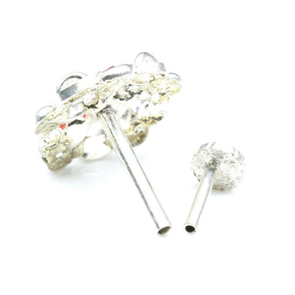 Silver Nose Pin for women with Push pin 