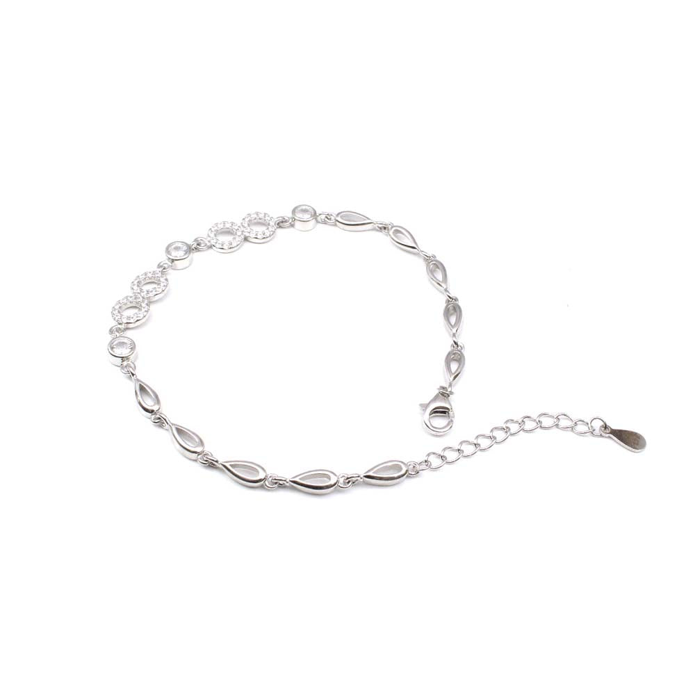 1pc Ladies' Simple & Fashionable Heart Shaped Silver Metal Chain Bracelet |  SHEIN