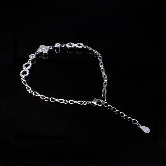Real Silver 925 Bracelet for Hot Girls in platinum finish