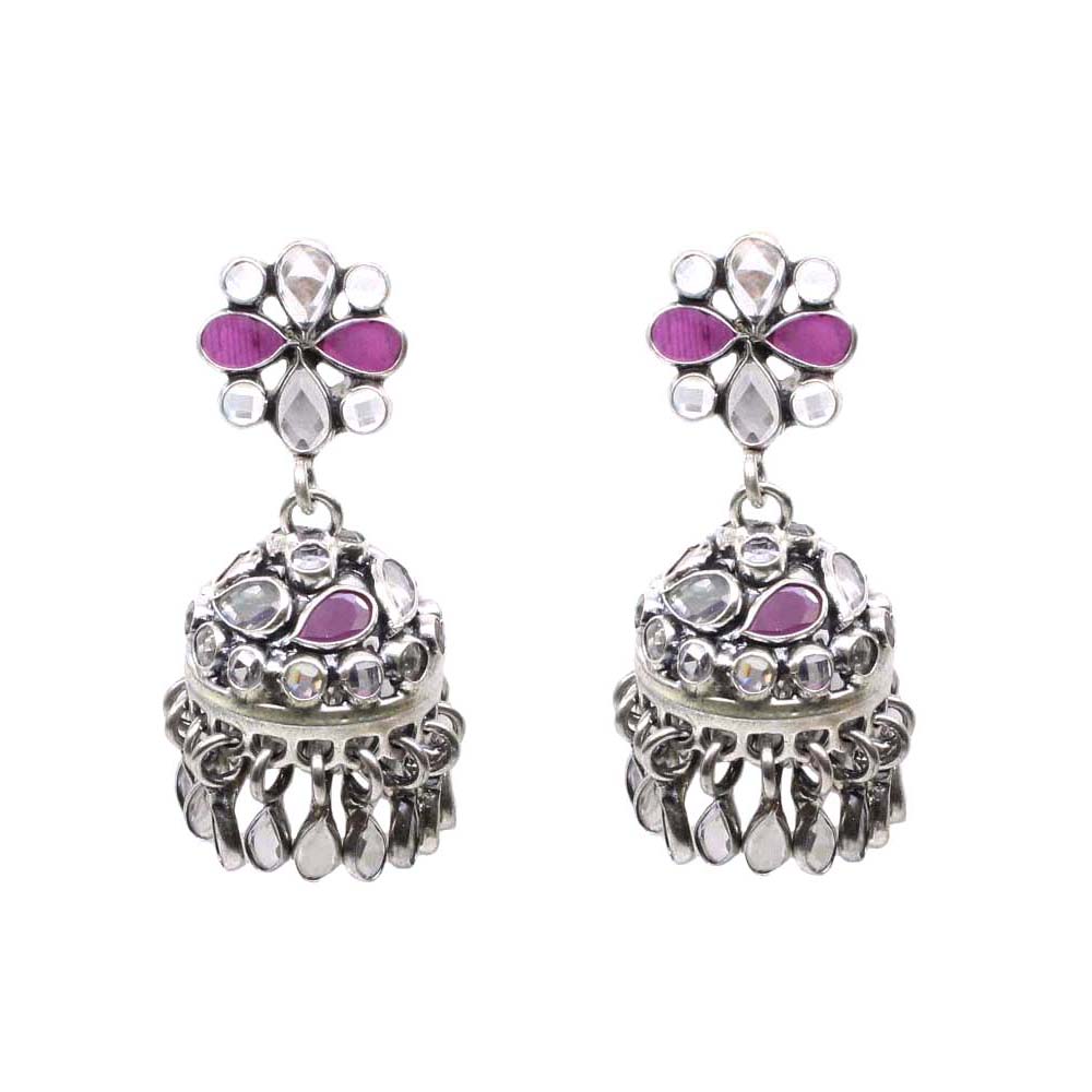 Hanging Silver Jhumki Earrings