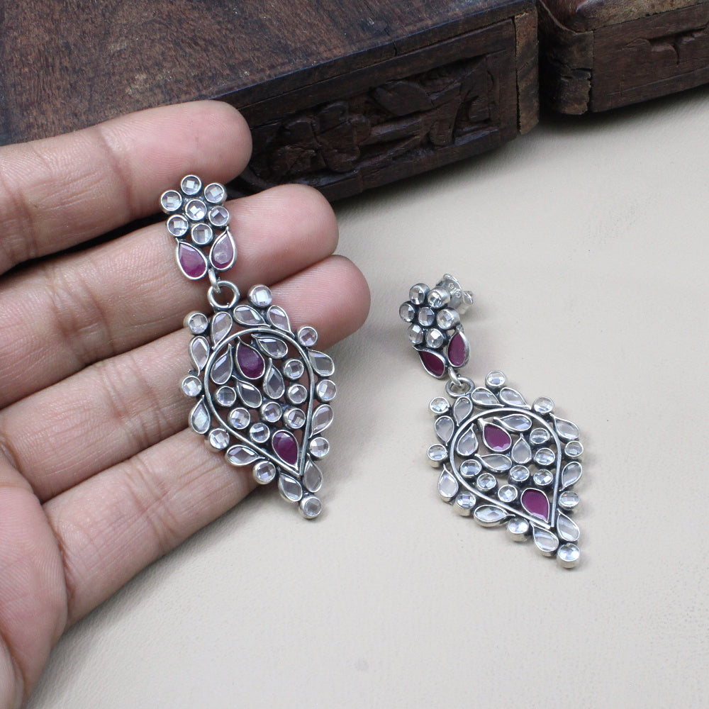 Heart Drop Earrings - Heart Earrings - Glass Beaded Earrings - Valentine  Day Gift for Wife - Pink - Fiona - E22