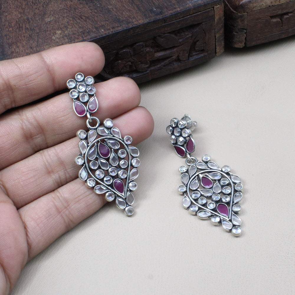 Hanging Silver Jhumki Earrings