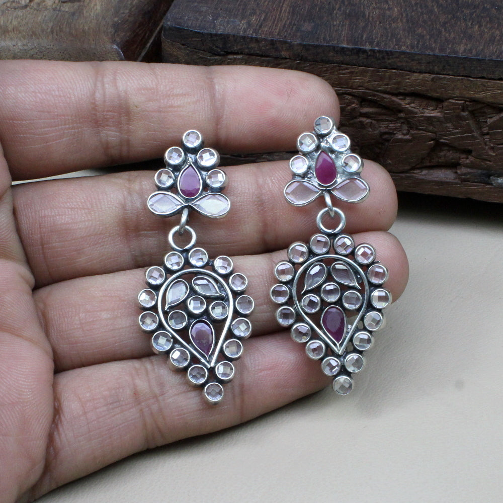 Hanging Silver Jhumki Earrings