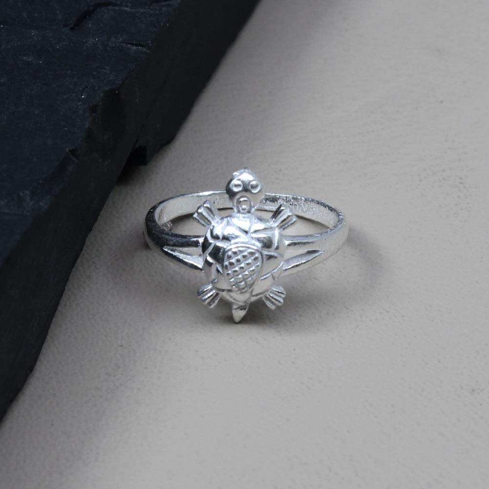 Cute Turtle Style Indian Pure 925 Solid Silver Unisex Ring