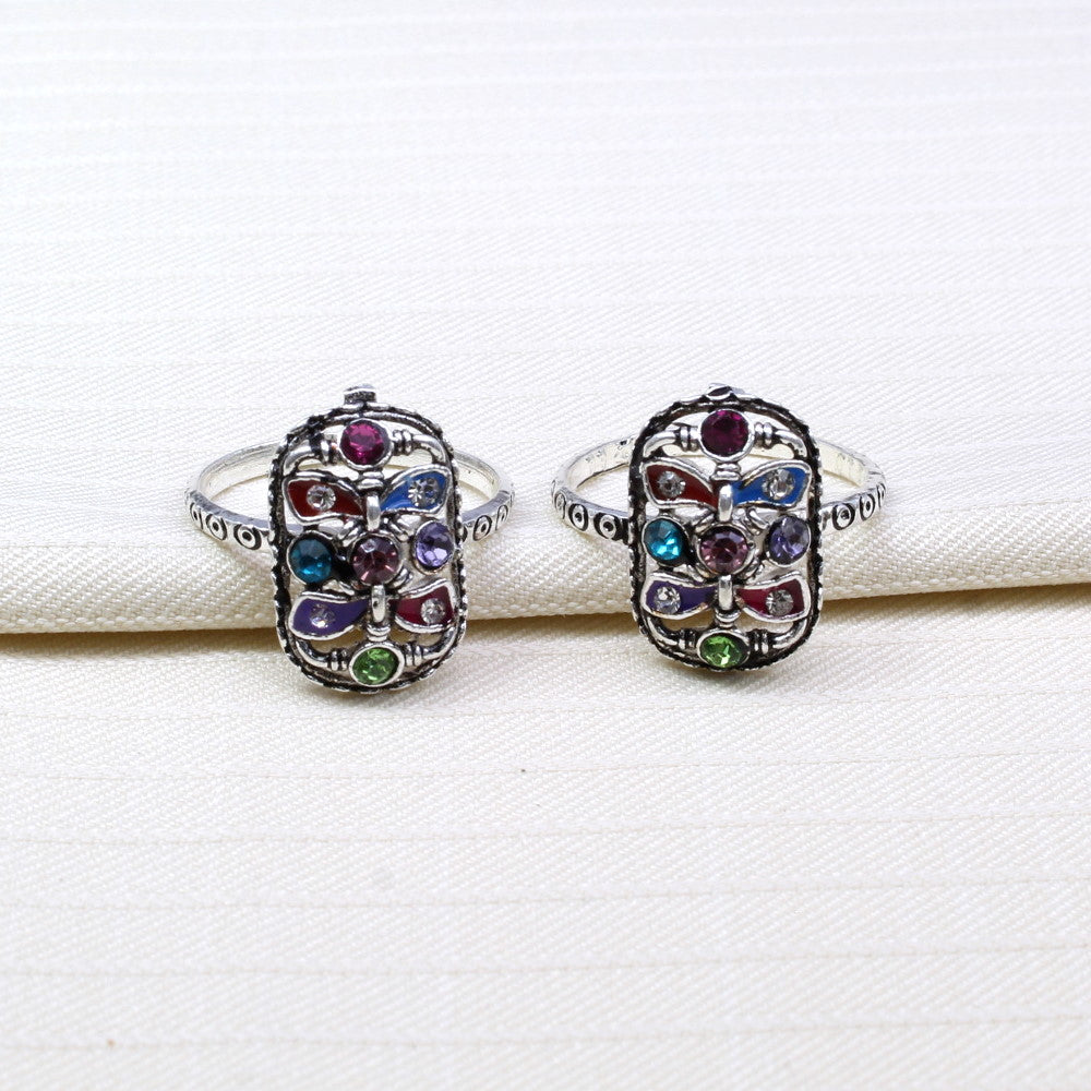 Traditional Handmade Crystal Enamel Toe Ring