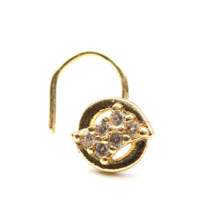 Wheel Traditional gold plated push pin nose stud