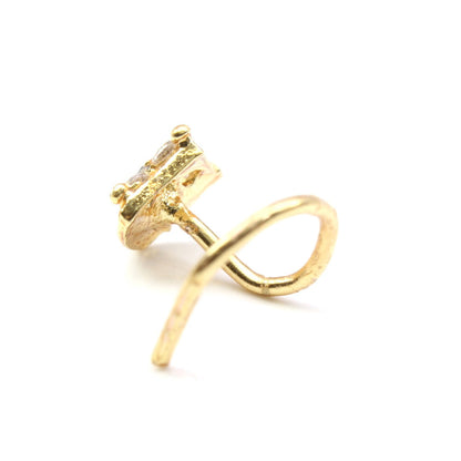 20g Gold Plated Corkscrew Nose Stud