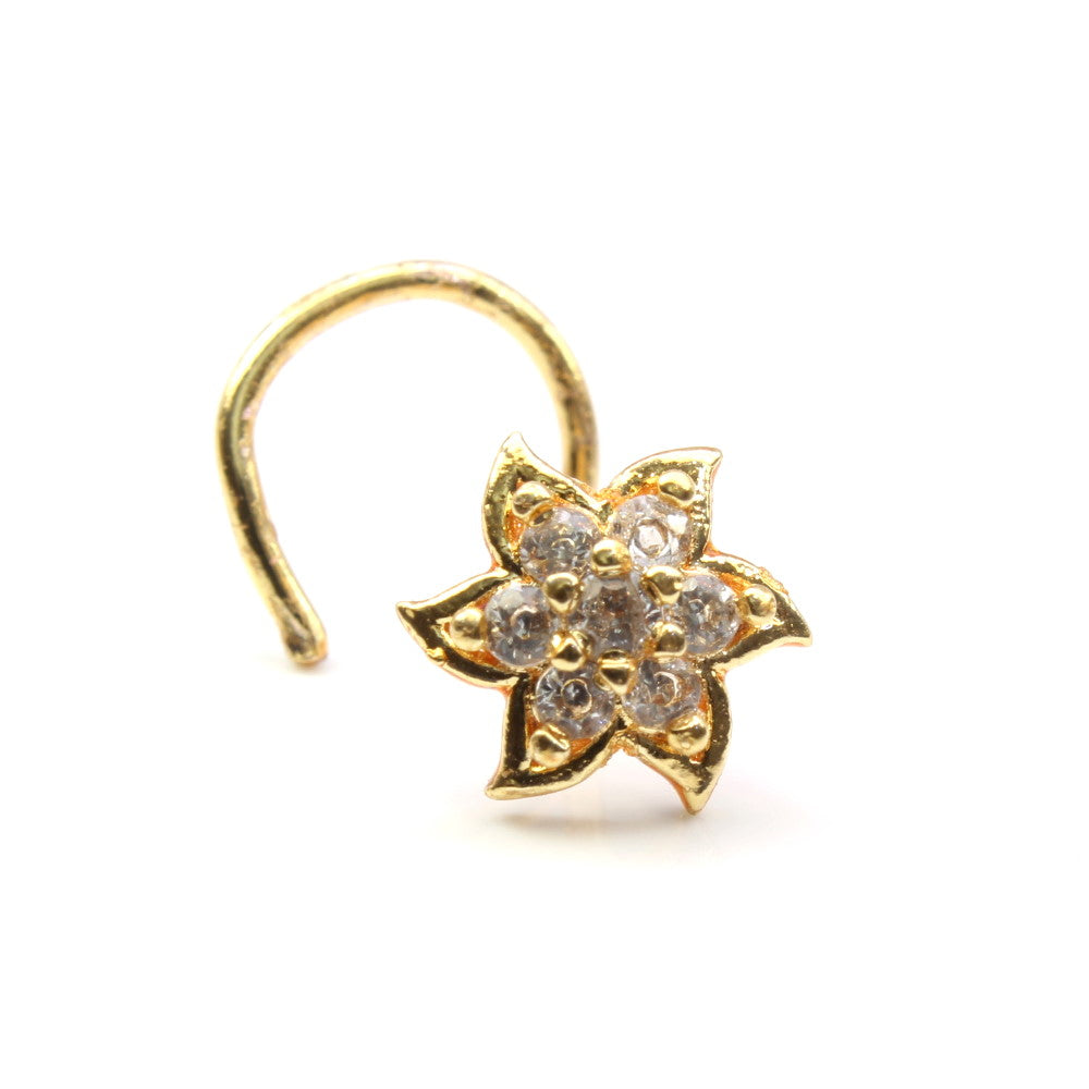 Star Gold Plated Nose Stud L Bend