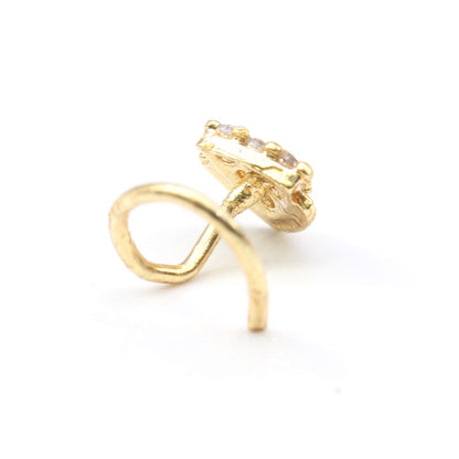 Gold Plated Corkscrew Nose Stud