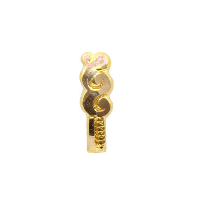  14K Real Gold Nose Stud Ethnic Vertical Indian Style 